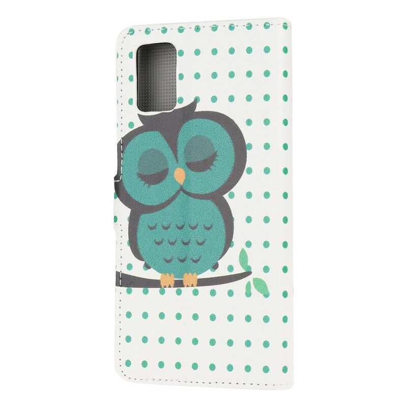 Folio-hoesje voor Samsung Galaxy A41 Slapende Uil