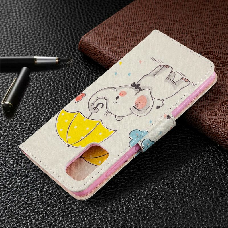 Leren Hoesje voor Samsung Galaxy A41 Baby Olifant