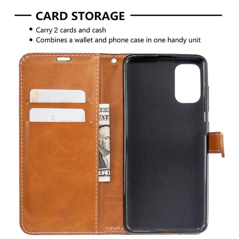 Leren Hoesje voor Samsung Galaxy A41 Met Ketting Band Van Stof En Leereffect