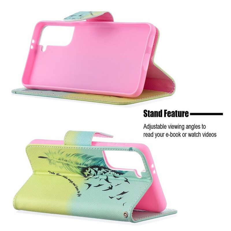 Flip Case voor Samsung Galaxy S21 5G Leren Vliegen