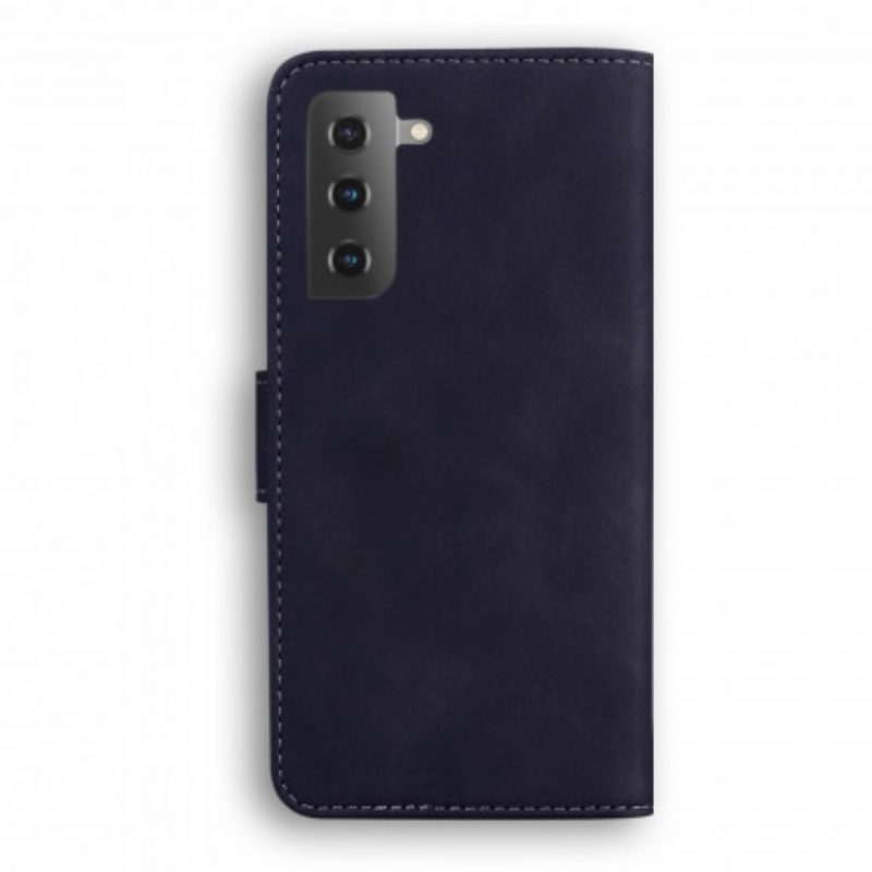 Folio-hoesje voor Samsung Galaxy S21 5G Monochroom Leereffect