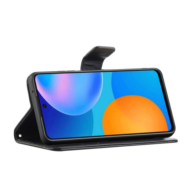 Folio-hoesje voor Poco M4 Pro 5G Aziatische Vlinders En Bloemen