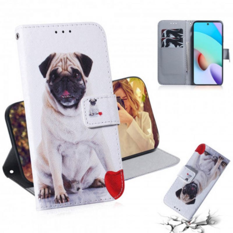 Folio-hoesje voor Xiaomi Redmi 10 Mops Hond