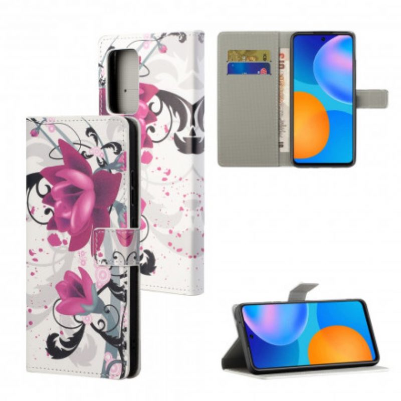 Folio-hoesje voor Xiaomi Redmi 10 Tropische Bloemen