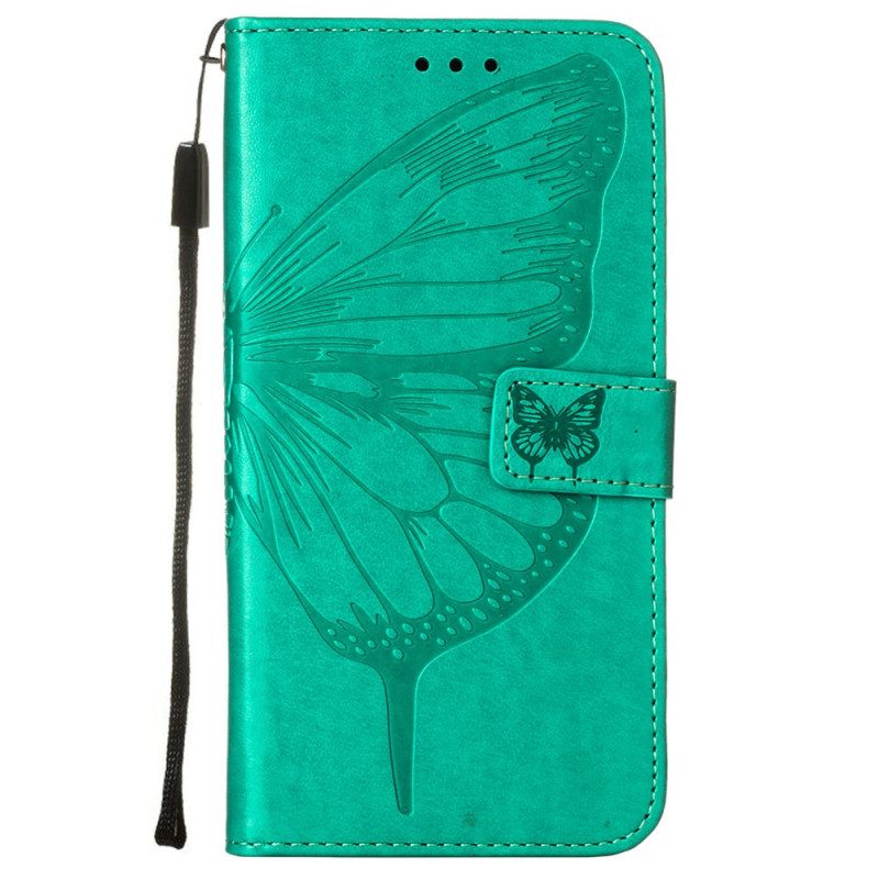 Folio-hoesje voor Xiaomi Redmi 10 Vlinderontwerp Met Sleutelkoord