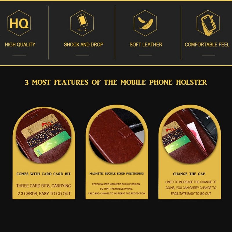Folio-hoesje voor Honor Magic 4 Pro Idewei Lederen Stijl