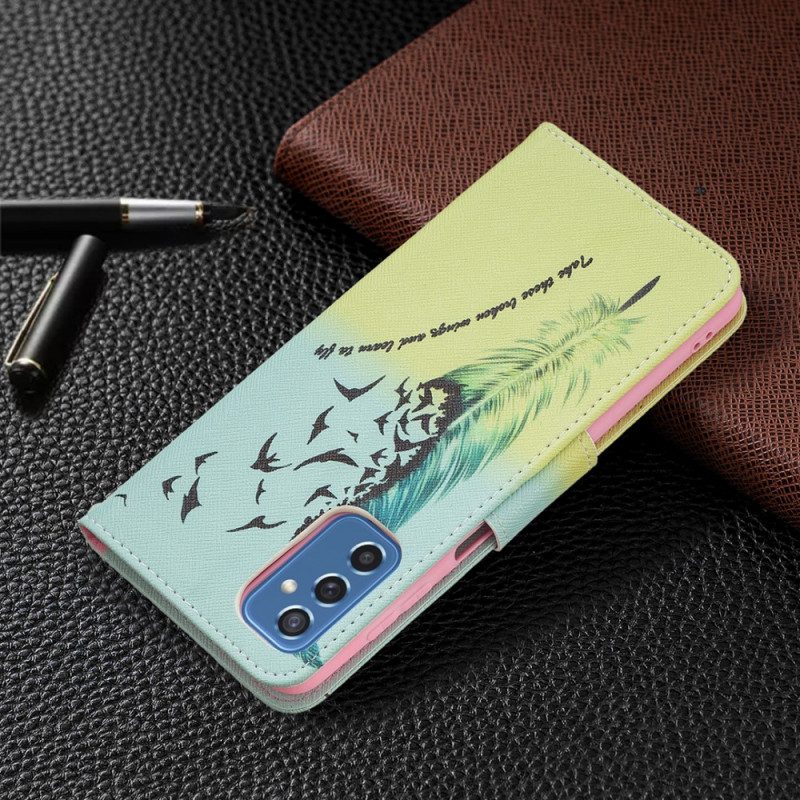 Leren Hoesje voor Samsung Galaxy M52 5G Veerkracht