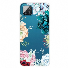 Hoesje voor Samsung Galaxy M12 / A12 Naadloze Aquarel Bloemen
