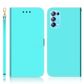 Folio-hoesje voor Oppo Find X3 Lite Spiegelhoes Van Imitatieleer