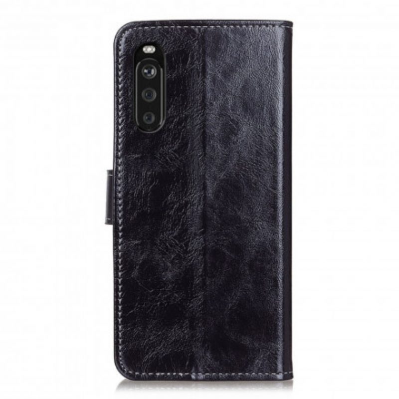 Folio-hoesje voor Sony Xperia 5 III Glanzende En Zichtbare Naden