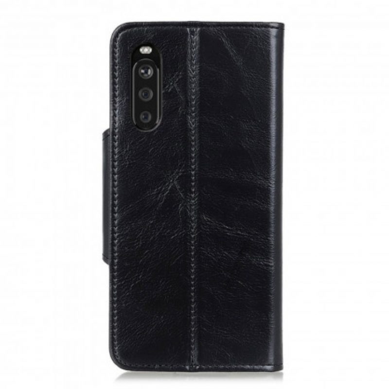 Folio-hoesje voor Sony Xperia 5 III Kunstleer Lakknoop