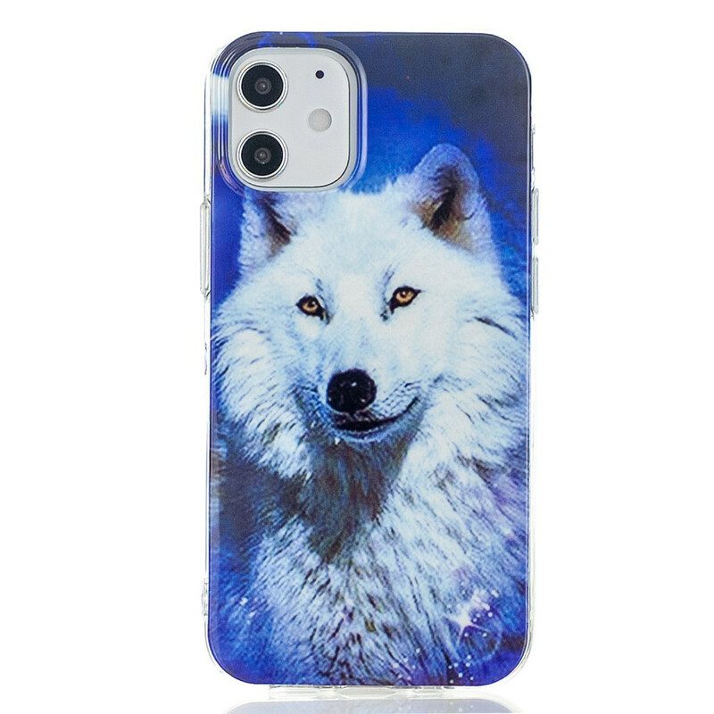 Telefoonhoesje voor iPhone 12 / 12 Pro Fluorescerende Wolf-serie