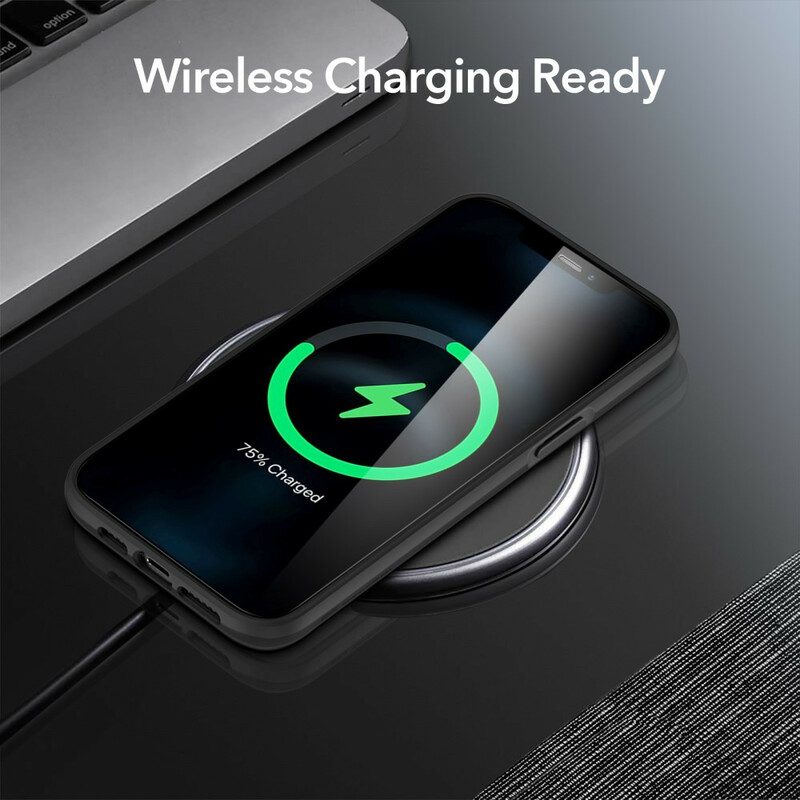 Telefoonhoesje voor iPhone 12 / 12 Pro Glazen Achterkant En Siliconen Randen