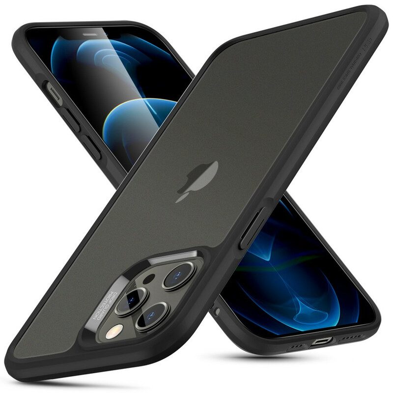 Telefoonhoesje voor iPhone 12 / 12 Pro Glazen Achterkant En Siliconen Randen