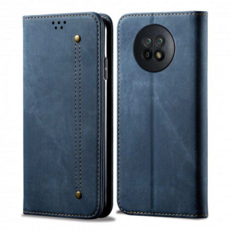 Bescherming Hoesje voor Xiaomi Redmi Note 9 5G Folio-hoesje Spijkerstof