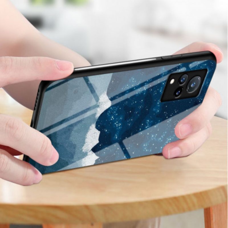 Hoesje voor Vivo V21 5G Marmer Gehard Glas