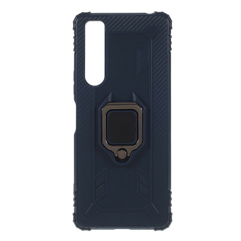 Telefoonhoesje voor Sony Xperia 1 II Ring En Koolstofvezel