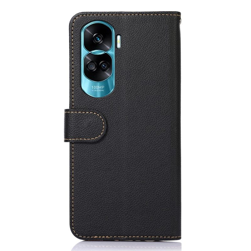 Folio-hoesje voor Honor 90 Lite Litchi-stijl Rfid Khazneh