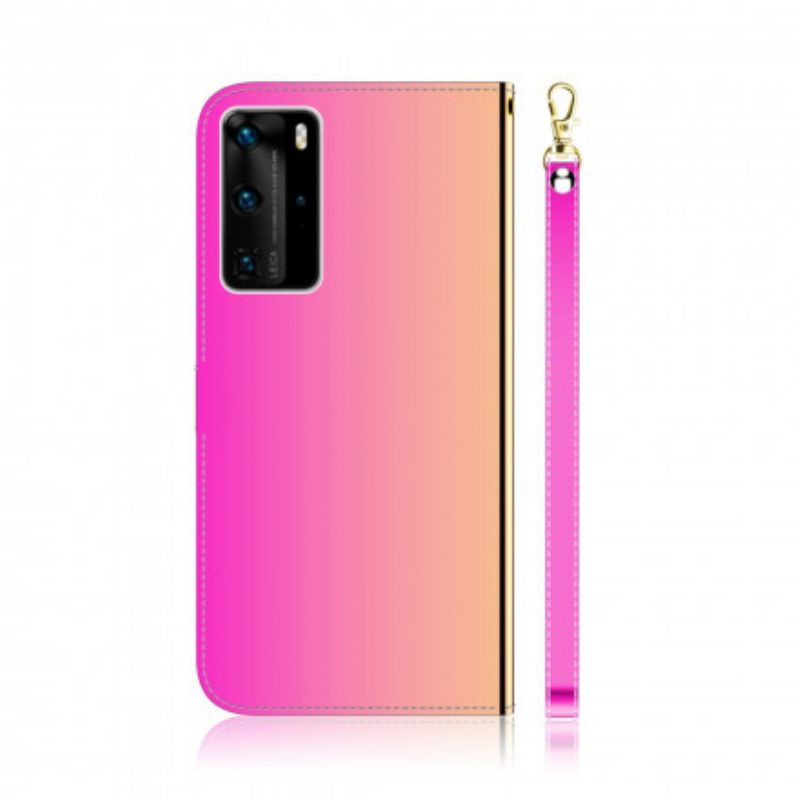 Folio-hoesje voor Huawei P40 Pro Spiegelhoes Van Imitatieleer