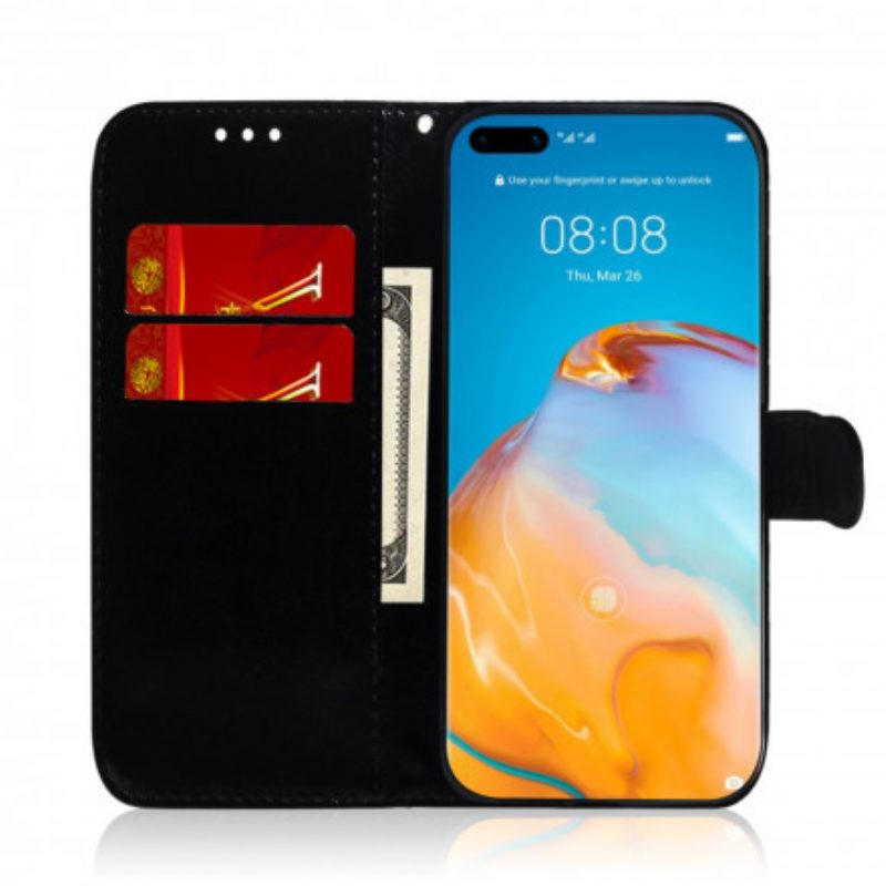 Folio-hoesje voor Huawei P40 Pro Spiegelhoes Van Imitatieleer