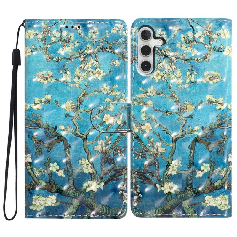 Leren Hoesje Samsung Galaxy A16 5g Abrikozenbloesems Bescherming Hoesje