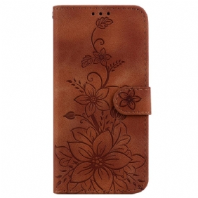 Leren Hoesje Samsung Galaxy A16 5g Leliebloemen Bescherming Hoesje