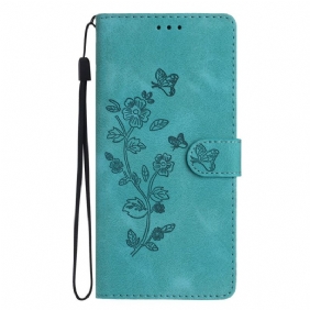 Leren Hoesje Voor Samsung Galaxy A16 5g Stijlvol Bloemen