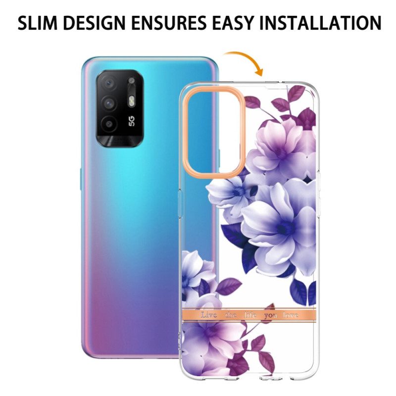 Hoesje voor Oppo A94 5G Violette Bloemen