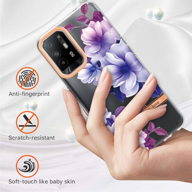Hoesje voor Oppo A94 5G Violette Bloemen