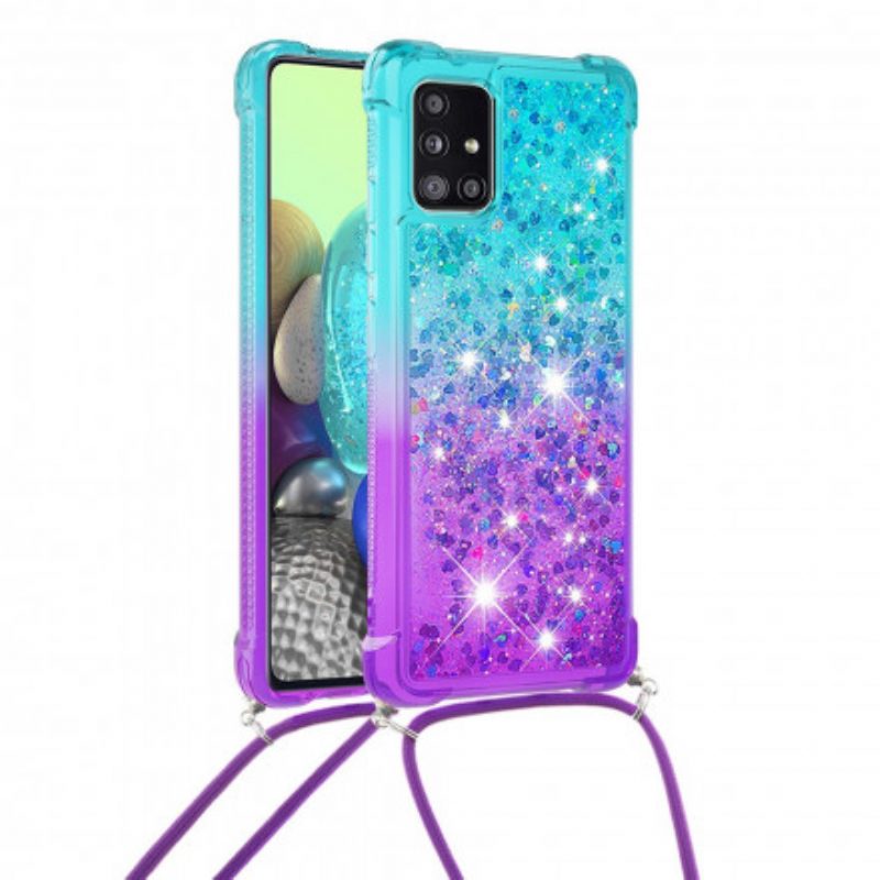 Telefoonhoesje voor Samsung Galaxy A71 5G Siliconen Pailletten En Koord