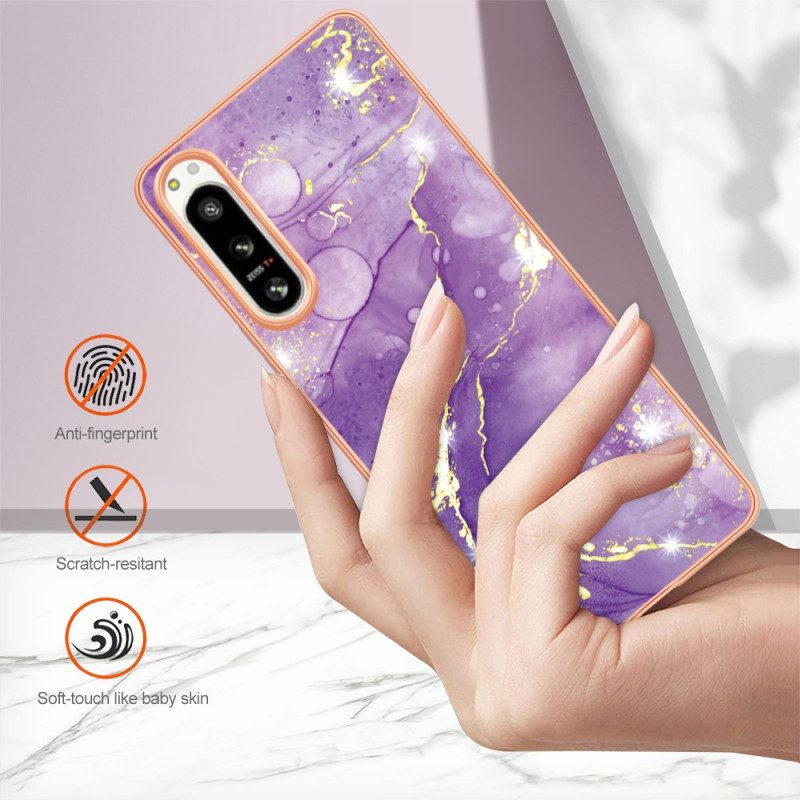 Telefoonhoesje voor Sony Xperia 5 IV Gekleurd Marmer