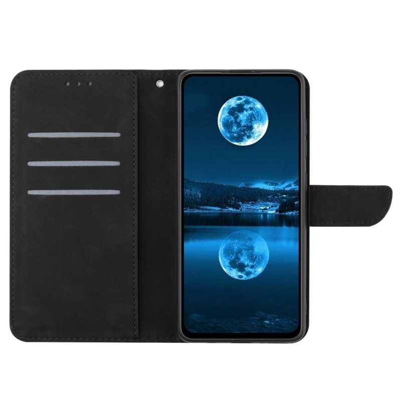 Folio-hoesje voor Honor 90 Met Ketting Lijnen En Gestippelde Bandjes