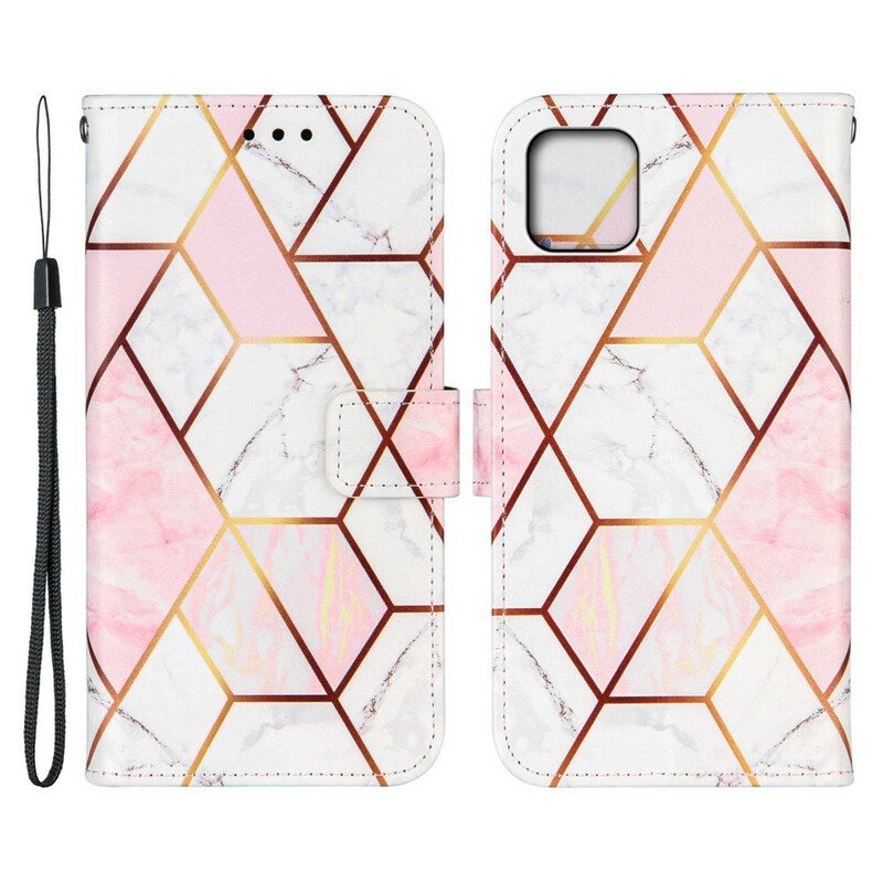 Folio-hoesje voor iPhone 13 Mini Geometrisch Marmer
