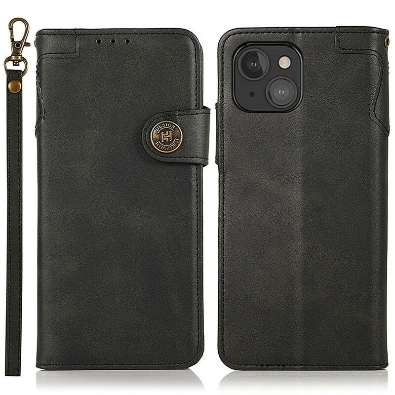 Folio-hoesje voor iPhone 13 Mini Khazneh Magnetische Knop
