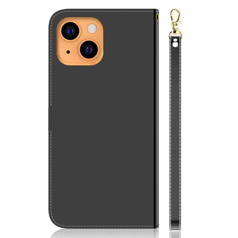 Leren Hoesje voor iPhone 13 Mini Spiegelhoes Van Imitatieleer