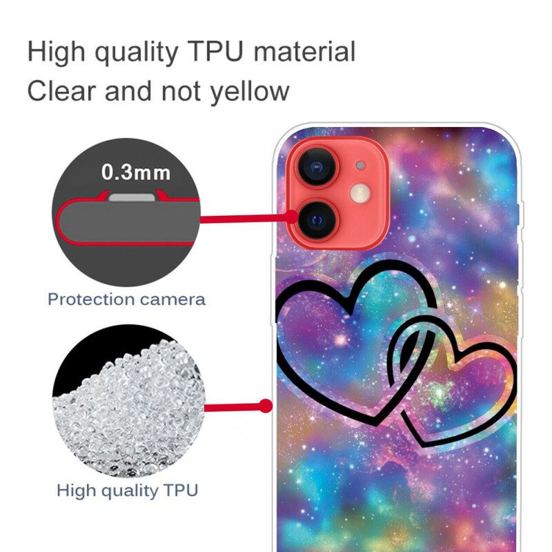 Telefoonhoesje voor iPhone 13 Mini Geketende Harten