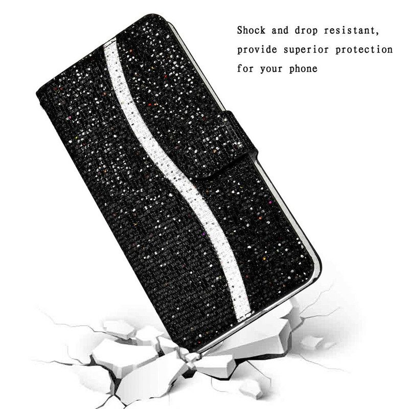 Folio-hoesje voor Samsung Galaxy S20 Ultra Pailletten S-ontwerp