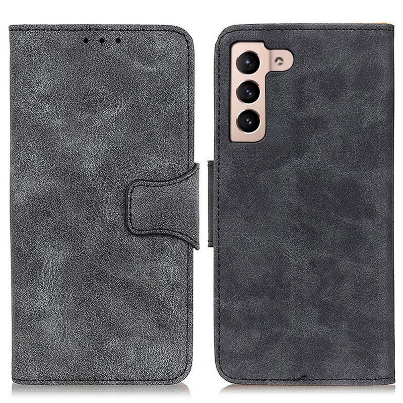Folio-hoesje voor Samsung Galaxy S22 5G Vintage Gespleten Leer