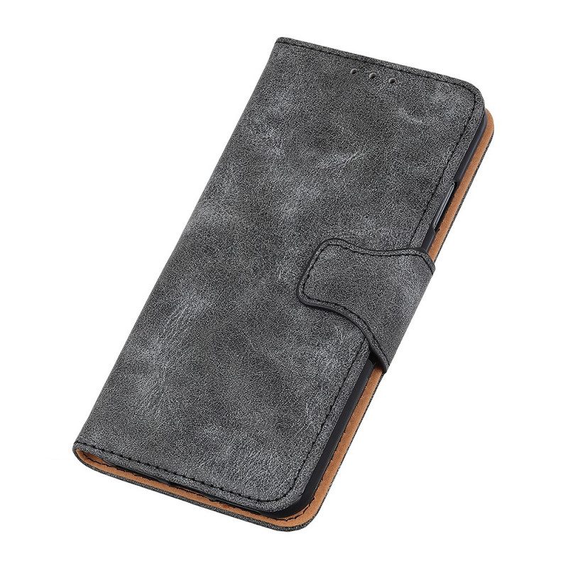 Folio-hoesje voor Samsung Galaxy S22 5G Vintage Gespleten Leer