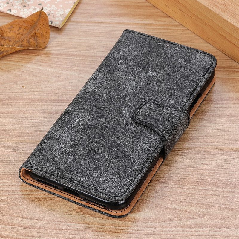 Folio-hoesje voor Samsung Galaxy S22 5G Vintage Gespleten Leer