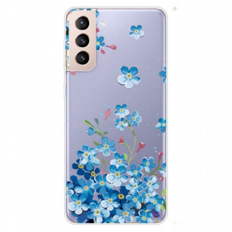 Telefoonhoesje voor Samsung Galaxy S22 5G Blauwe Bloemen