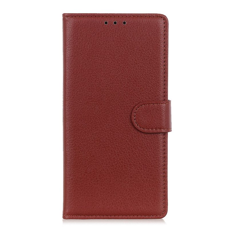 Leren Hoesje voor Oppo Reno 8 Lite Traditionele Litchi-leerstijl