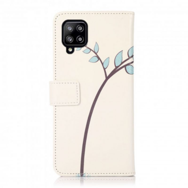 Folio-hoesje voor Samsung Galaxy A22 Paar Uilen Op De Boom