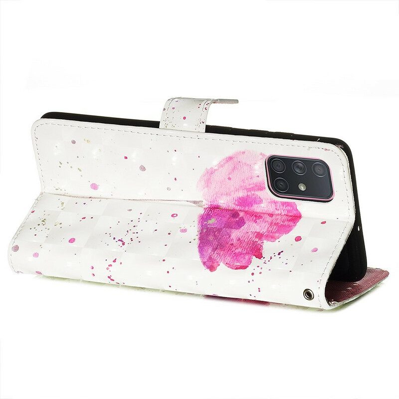 Hoesje Folio-hoesje voor Samsung Galaxy A71 Aquarel Papaver
