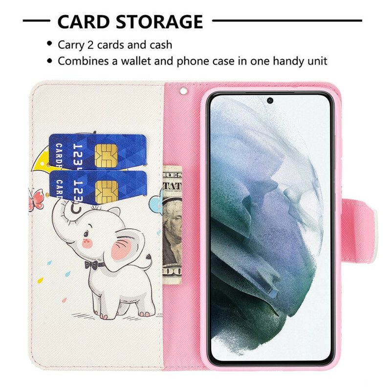 Folio-hoesje voor Samsung Galaxy S21 FE Baby Olifant