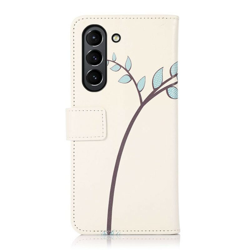 Folio-hoesje voor Samsung Galaxy S21 FE Paar Uilen Op De Boom