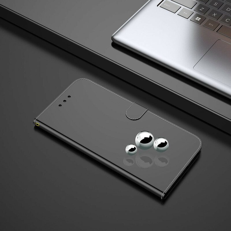 Folio-hoesje voor Samsung Galaxy S21 FE Spiegelhoes Van Imitatieleer