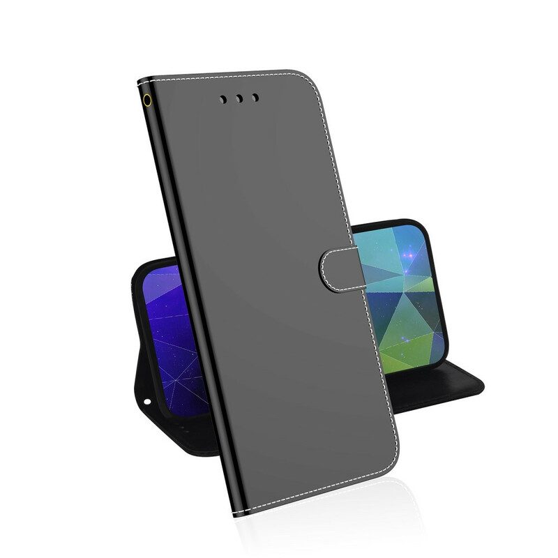 Folio-hoesje voor Samsung Galaxy S21 FE Spiegelhoes Van Imitatieleer