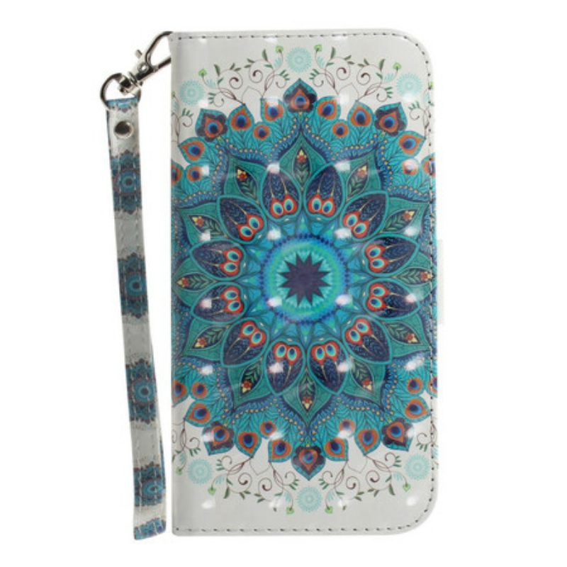 Leren Hoesje voor Samsung Galaxy S21 FE Met Ketting Meesterlijke Mandala Met Riem