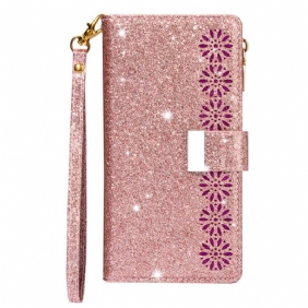 Flip Case voor iPhone 15 Pro Max Glitter Met Portemonnee